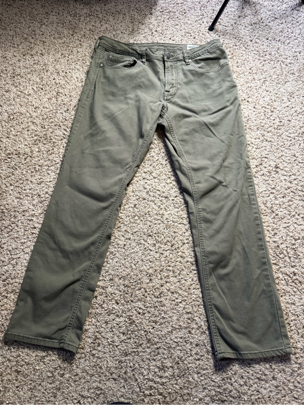 Buffalo David Bitton Men's Olive Green Straight-Leg Pants